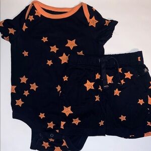 Starry Night Navy and Orange Baby Set